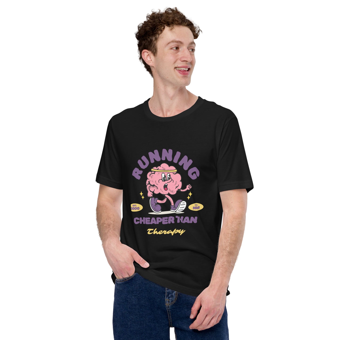 Funny Running T-Shirt – "Running: Cheaper Than Therapy" | Stories on the Run